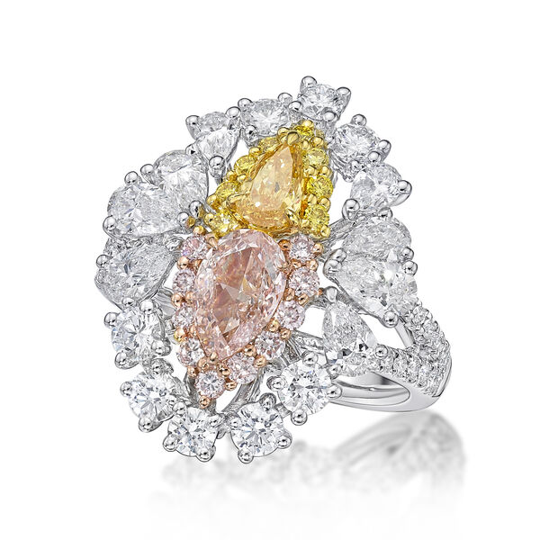 Colored Diamond Cocktail Ring